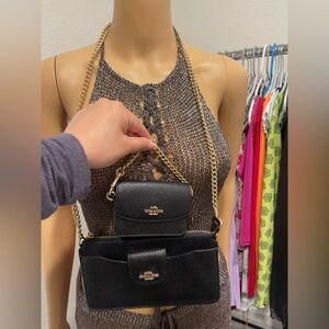 Vintage Coach Poppy crossbody bag with detachable card case